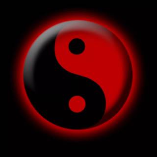 Black and red Yin Yang wallpaper