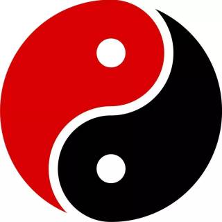 Black and red Yin Yang wallpaper