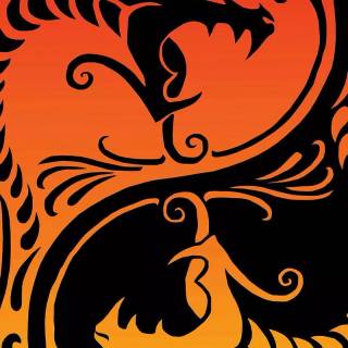 Black and red Yin Yang wallpaper