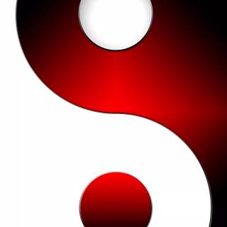 Black and red Yin Yang wallpaper