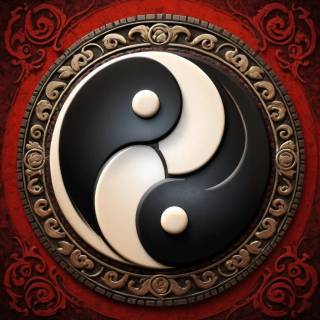 Black and red Yin Yang wallpaper