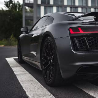 Audi R8 black 4k wallpaper