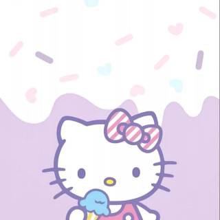 Light purple Hello Kitty wallpaper