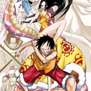 One Piece Luffy and Boa wallpaper