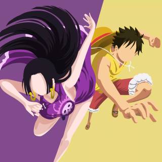 One Piece Luffy and Boa wallpaper