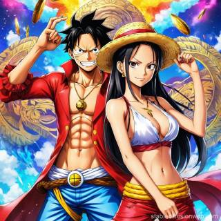 One Piece Luffy and Boa wallpaper