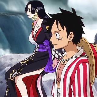 One Piece Luffy and Boa wallpaper