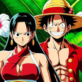 One Piece Luffy and Boa wallpaper