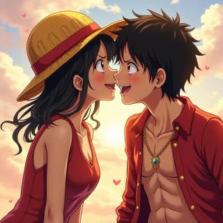 One Piece Luffy and Boa wallpaper