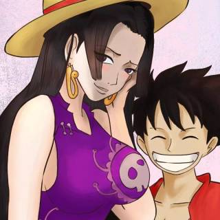 One Piece Luffy and Boa wallpaper