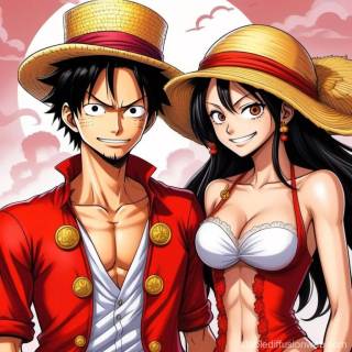 One Piece Luffy and Boa wallpaper