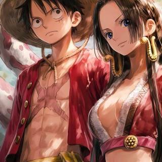 One Piece Luffy and Boa wallpaper