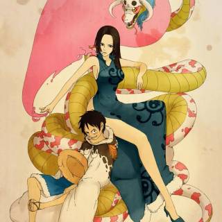 One Piece Luffy and Boa wallpaper