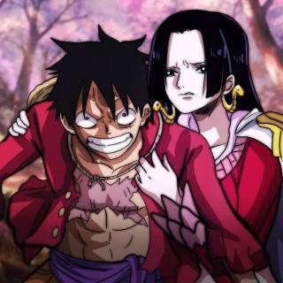 One Piece Luffy and Boa wallpaper