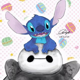 Stitch art wallpaper