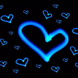 Cute blue hearts wallpaper
