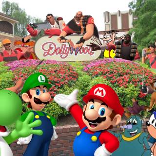 Mario and friends wallpaper