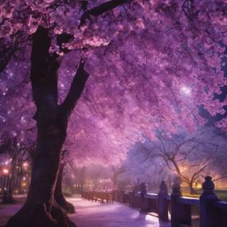 Purple Sakura wallpaper