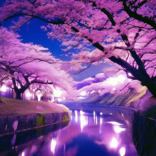 Purple Sakura wallpaper