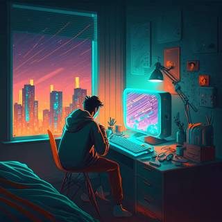 Lofi coding wallpaper