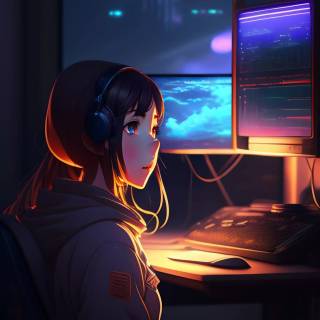 Lofi coding wallpaper