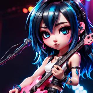 Girl playing guitar wallpaper
