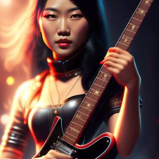 Girl playing guitar wallpaper