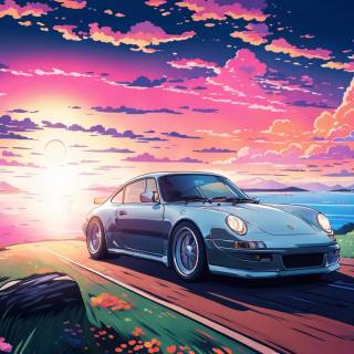 Porsche anime wallpaper