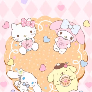 Cute Hello Kitty Cinnamoroll My Melody Kuromi wallpaper