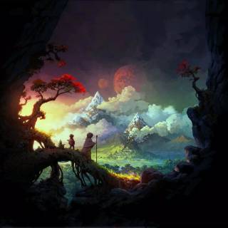 Geometric nature wallpaper