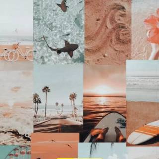 Preppy beach collage wallpaper