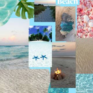 Preppy beach collage wallpaper