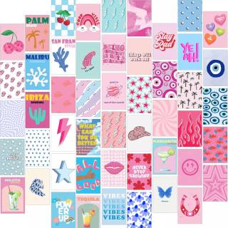 Preppy beach collage wallpaper