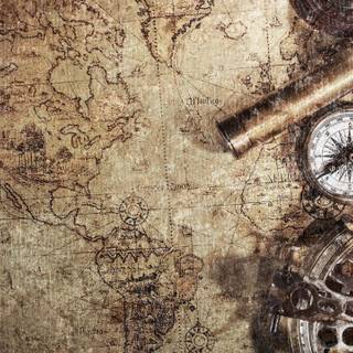 World map with compass wallpaper