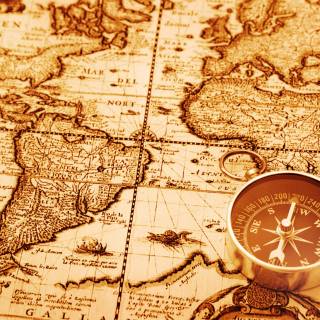 World map with compass wallpaper