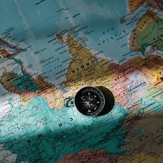 World map with compass wallpaper