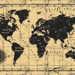World map with compass wallpaper