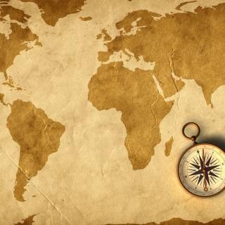 World map with compass wallpaper