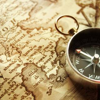 World map with compass wallpaper