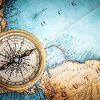 World map with compass wallpaper