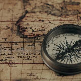 World map with compass wallpaper