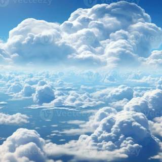 Fluffy clouds sky wallpaper