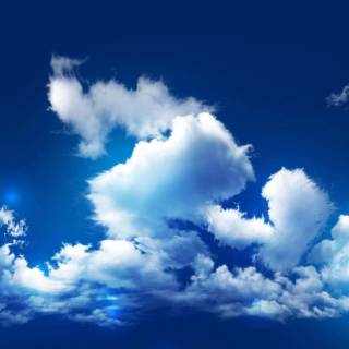 Fluffy clouds sky wallpaper