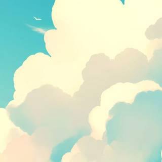 Fluffy clouds sky wallpaper
