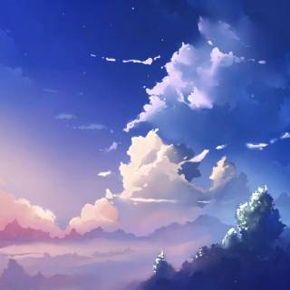 Fluffy clouds sky wallpaper