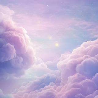 Fluffy clouds sky wallpaper
