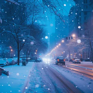 Snow city 4k wallpaper