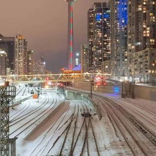 Snow city phone wallpaper