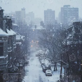 Street winter mist wallpaper