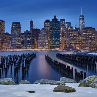 Snow city 4k wallpaper